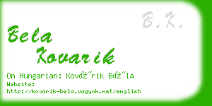 bela kovarik business card